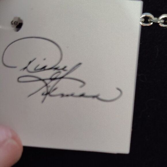 Diane Gilman Silver and White Geometric Necklace - Picture 3 of 4